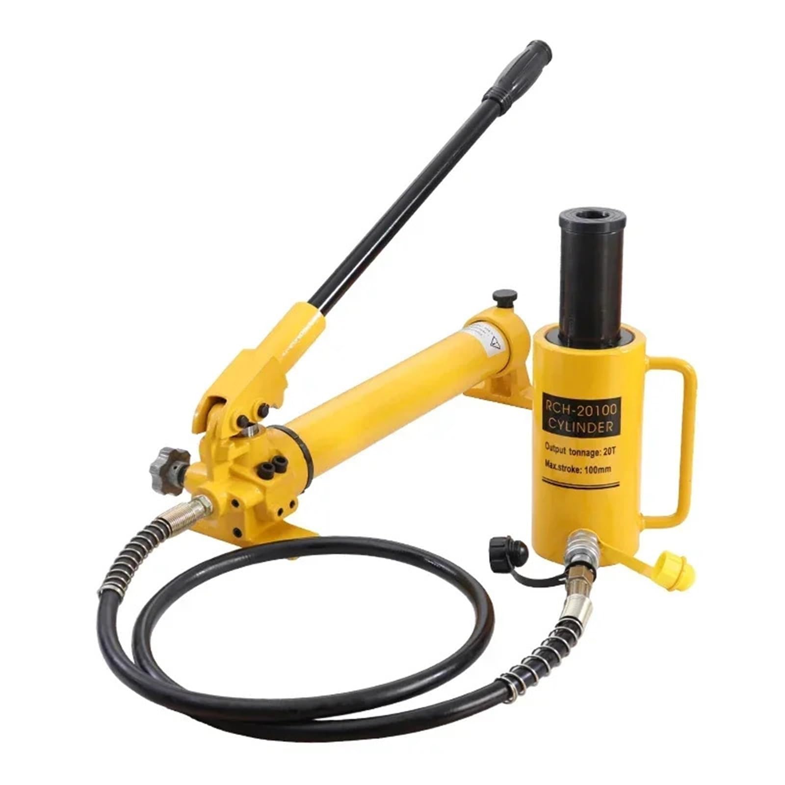 JVDDI Hydraulic Jack RCH-20100 Hollow Hydraulic Cylinder Output 20 Tons Stroke 100mm Jack With CP-700 Manual Pump for Vehicle SUV Van Truck Repair