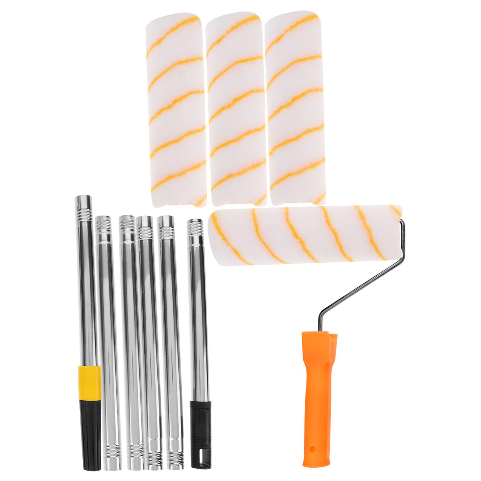 Lurrose Cepillo de Rodillo Telescópico Herramienta para Pintar Paredes de Rodillos de Pintura con Varilla Extensible para Mejoras del Hogar y Pintura de Interiores