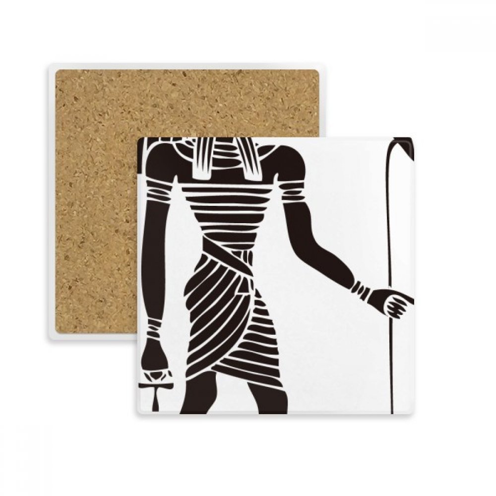Tapis tasse absorbant pierre Egypte Ancienne Anubis dessous de verre multicolore