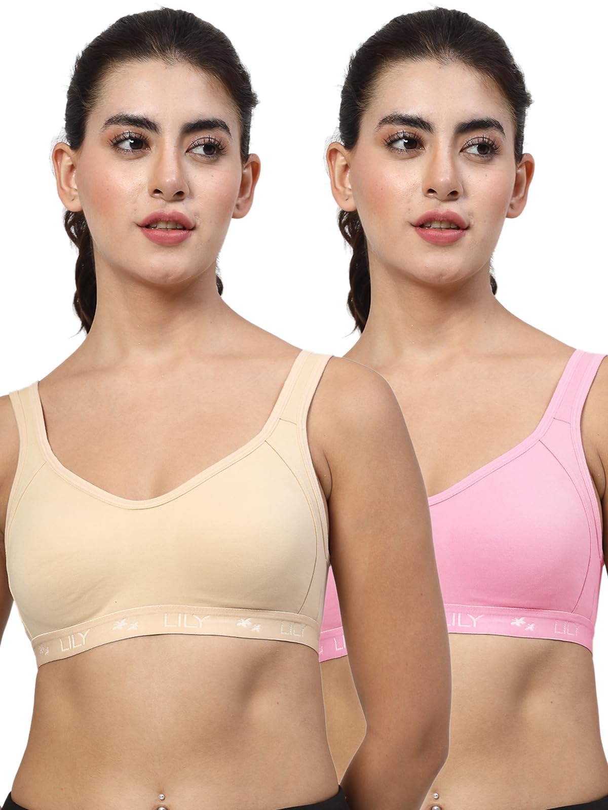 lily Black, Rust Non Padded Seamless Sports Bra-picture-35