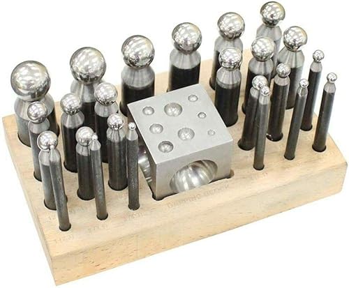 R&D MÉTAL COMPLET DE 24PCS FORMANT DAPPING DOMING ENSEMBLE DE BLOCS DE PERFORATION