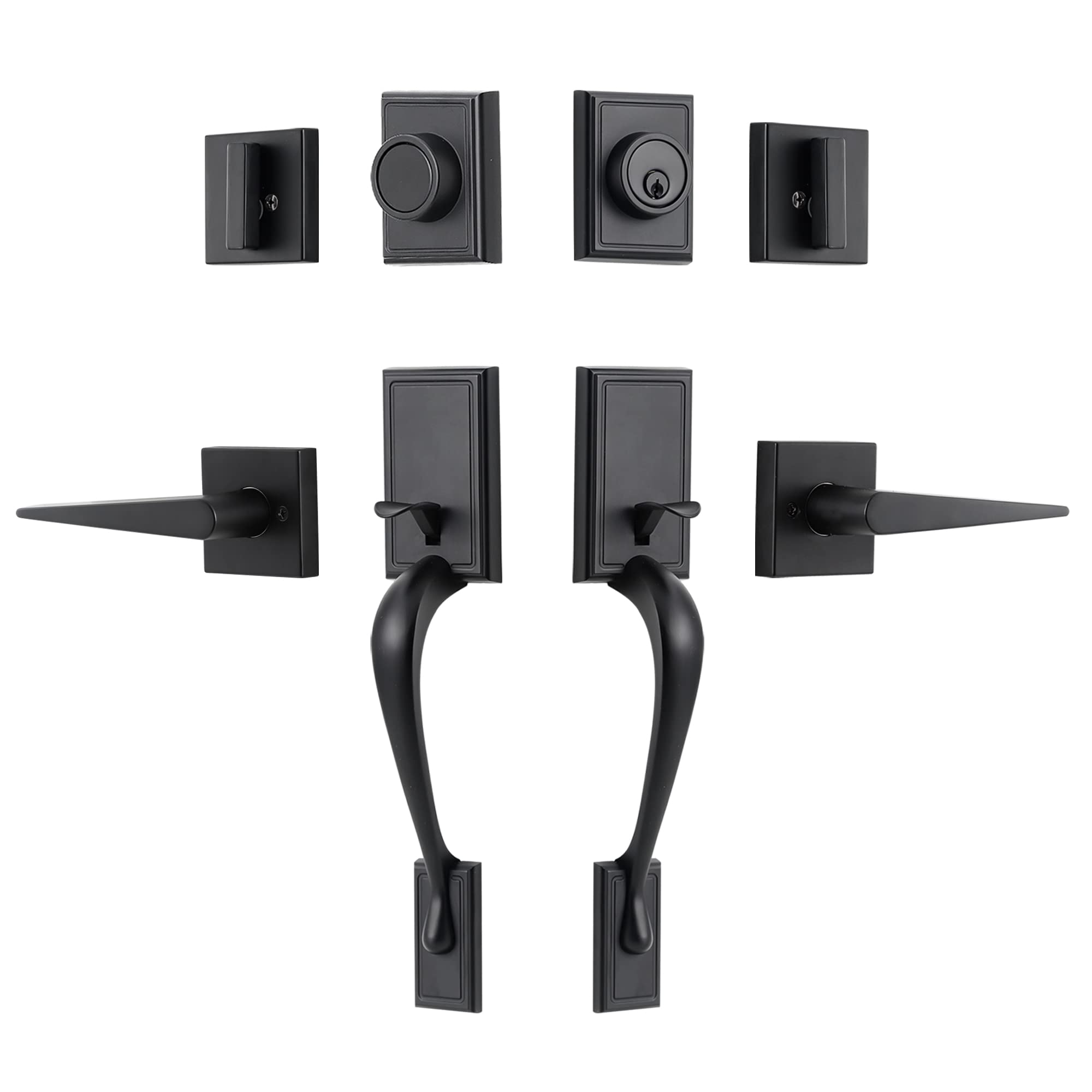 Buy KIAYACI Double Door Handle Sets with Deadbolt Lock Set Door Entry Door Locksets Single