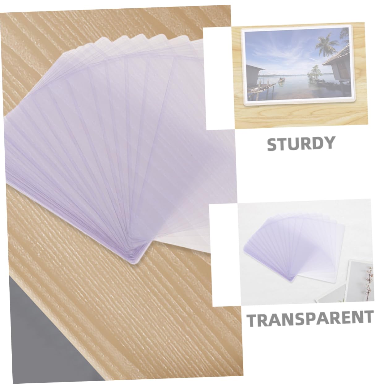 Protezione Rigida per Carte e Cartoline 50 Pezzi Plastico Trasparente | Profilo Rettangolare, Ultrasottile e Compatto, Facile da Usare, per Conservare e Mostrare senza Ingombro
