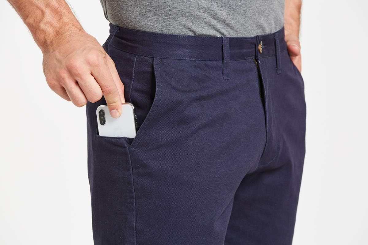 JustSun Mens Casual Chino Shorts Classic Summer 32 Blue