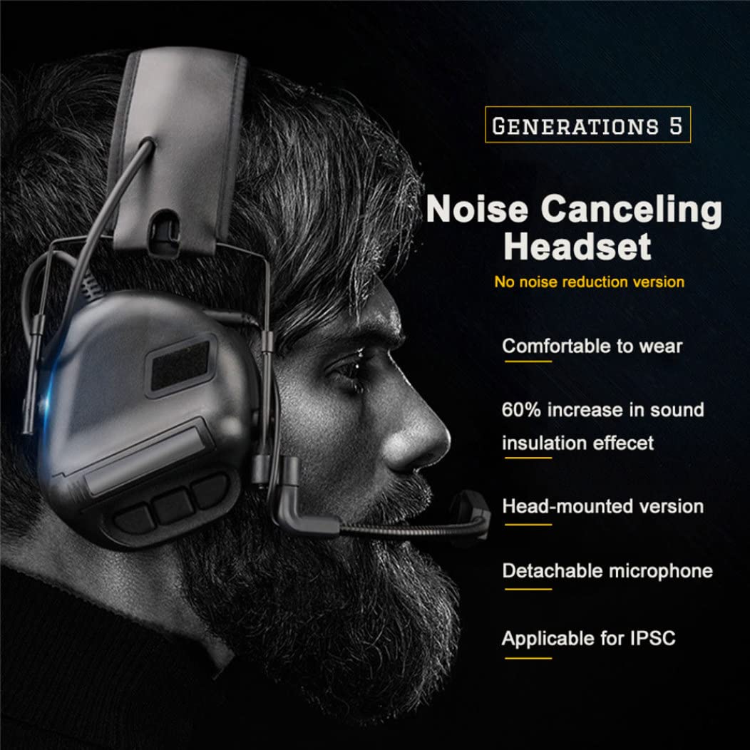 Gcroet Orejeras electrónicas Reducción de ruido Protectores auditivos Protección auditiva Auriculares antirruido con micrófono para mujeres y hombres Negro...
