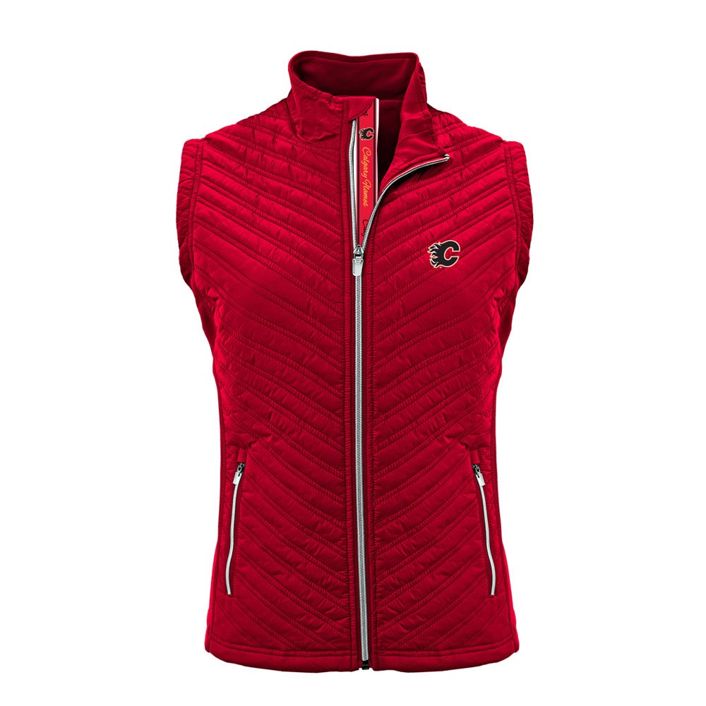 Levelwear NHL Calgary Flames Women's Transition Team Script Vest, Small, Flame Red