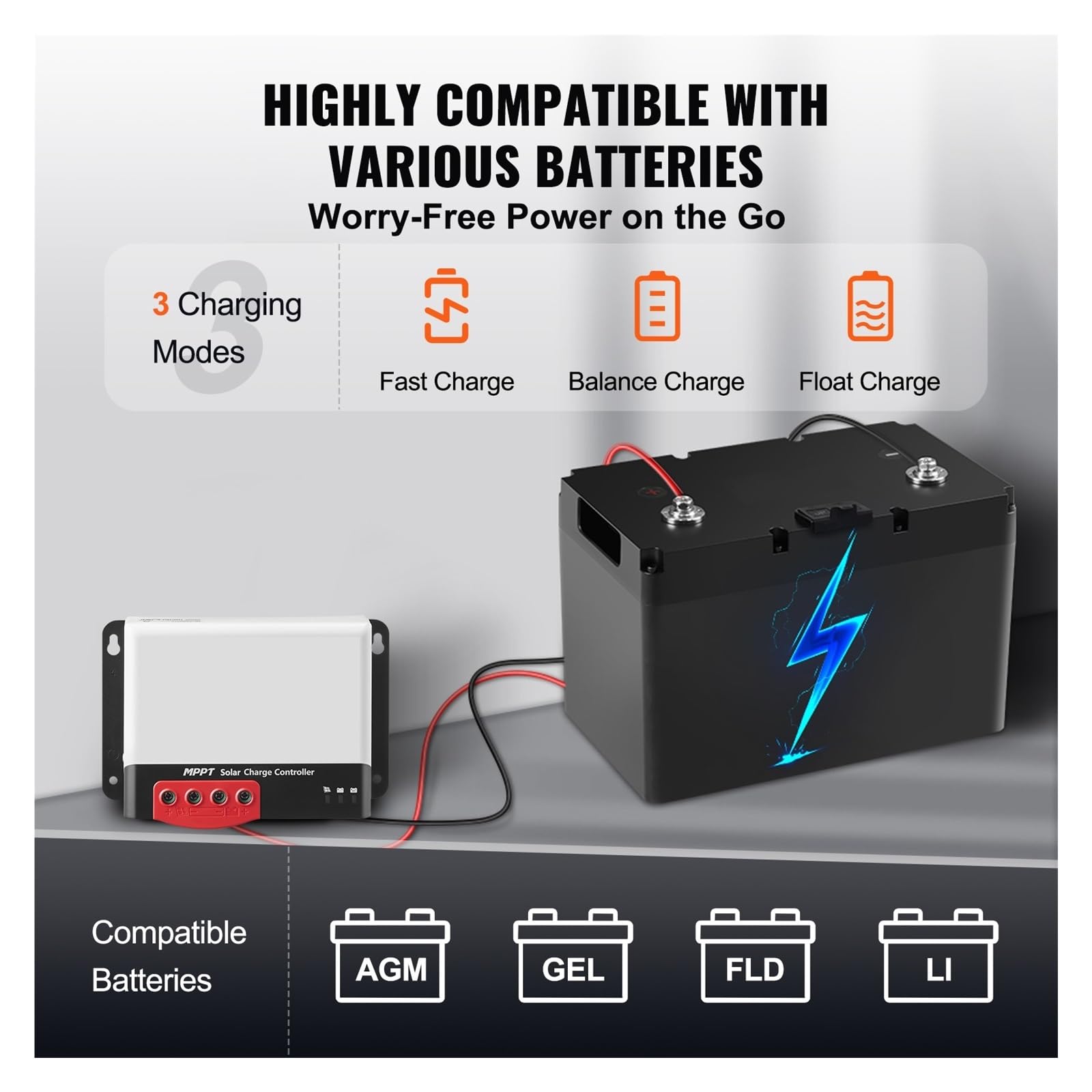 30A/40A/50A MPPT Solar Charge Controller 12V/24V Auto DC Input Moduł Bluetooth Do Ładowania Akumulatorów Litowych (AGM)(40A)