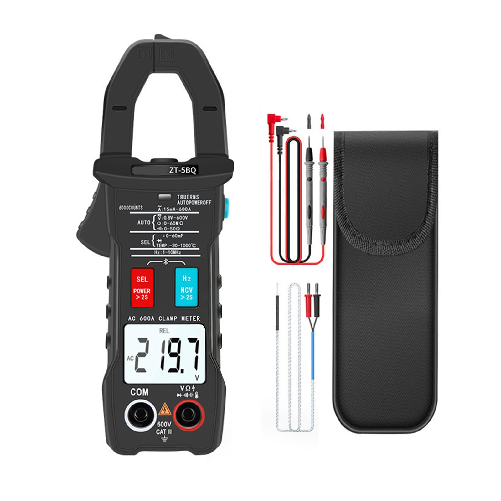 Nvoqilin Current Digital Clamp Meter Truerms Pliers Ammeter Voltages Tester Capacitance Meter With Data Hold Digital Multimeter Voltages Tester