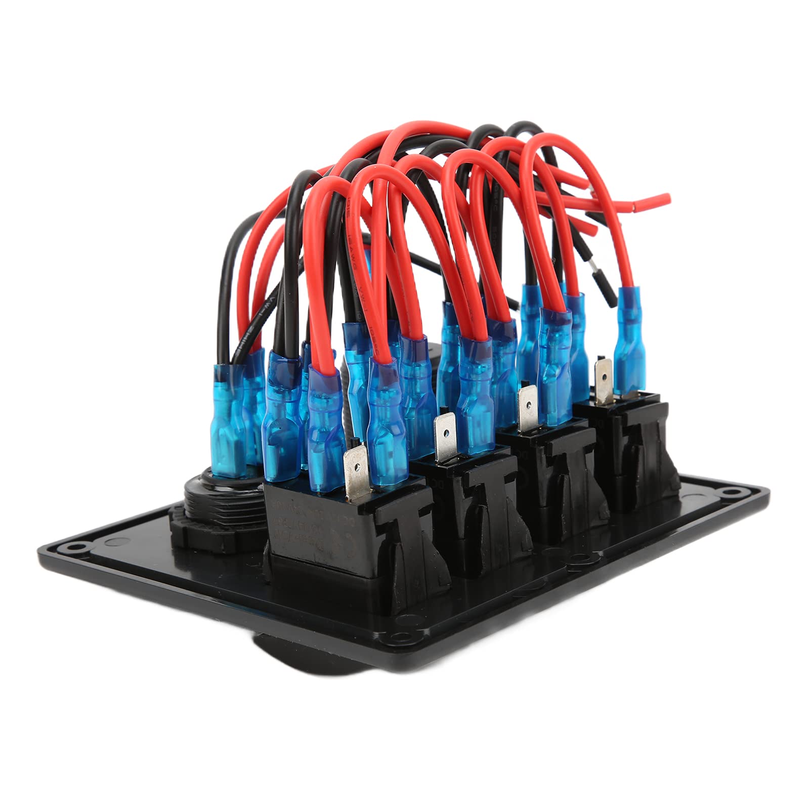 4-krotny Panel Przełączników Kołyskowych z Woltomierzem i Podwójnym ładowaniem USB Uniwersalny Panel Sterowania do Samochodów, łodzi i Pojazdów Kempingowych 5-pinowy Przełączników z
