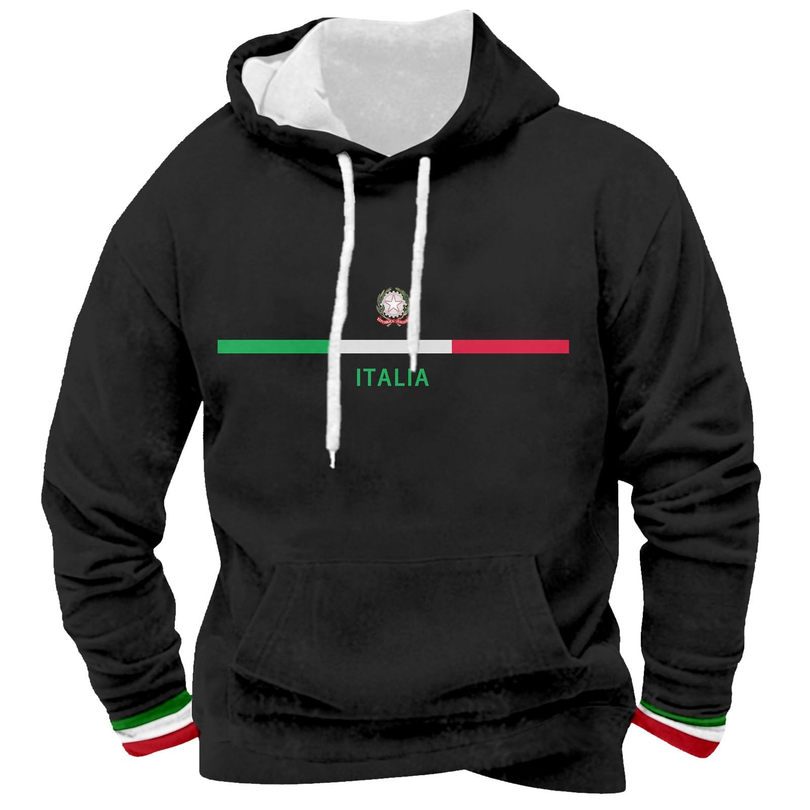 Jogginganzug Herren Trainingsanzug mit Italien Aufdruck Sportanzug Tricolor Italienische Hoodie und Atmungsaktiv Jogginghose Baggy Tracksuit Y2k Hip Hop Streetwear Activewear