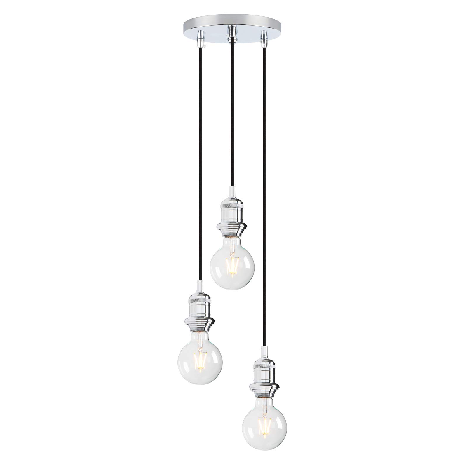 Buy Yosoan Lighting Industrial Vintage Cluster 3 Way Pendant Light