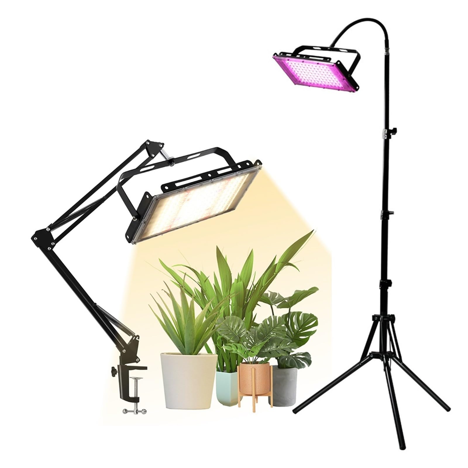 La pianta coltiva la luce, Lampada da coltivazione a LED a spettro completo 50W 100W for piante interno idroponiche for semina in serra IP65 impermeabile(Rot)