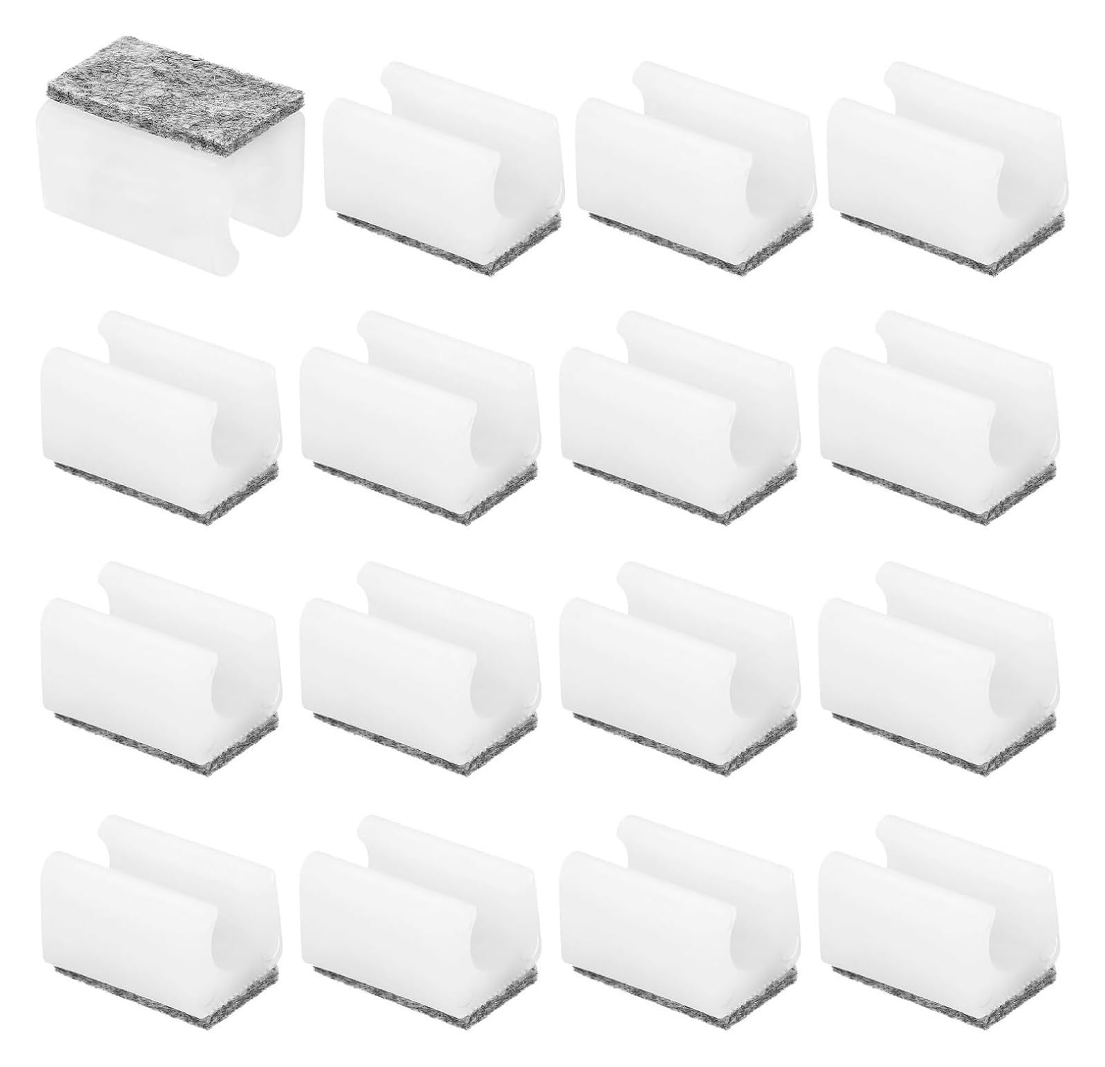Furniture Pads 16/24 Pack Chair Leg Covers with Felt Pads Scratch Sled Floor Protection Furniture Table Cover for Hardwood Floors(White,Size 2)