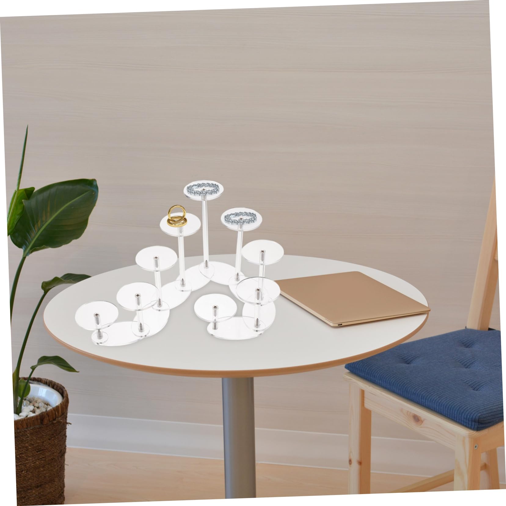 NOLITOY Acrylic Steps Type Rack 9-layer Display Stand Jewelry Organizer Decorative Easy to Assemble