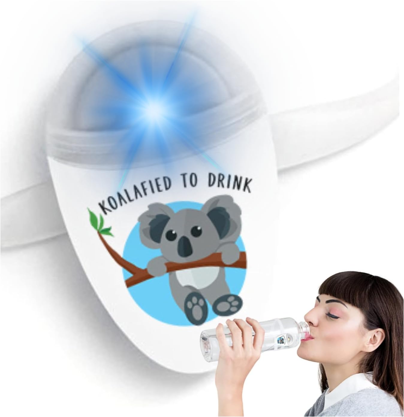 ULLA Drink Water Reminder, Smart Light for Water Bottle, Fits Most Bottles, Lights Up When Time to Drink, Hidrate Smart Water Bottle Reminder to Drink