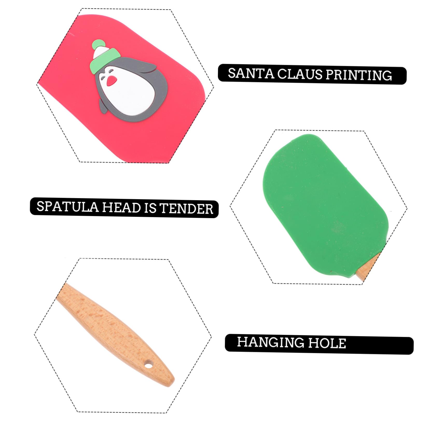 Set 4 Pezzi Spatola in Silicone Manico, Raschietto Pratico per Crema, Utensili da Cucina Resistenti e Facili da Appendere, per Dolci e Torte Colore Casuale