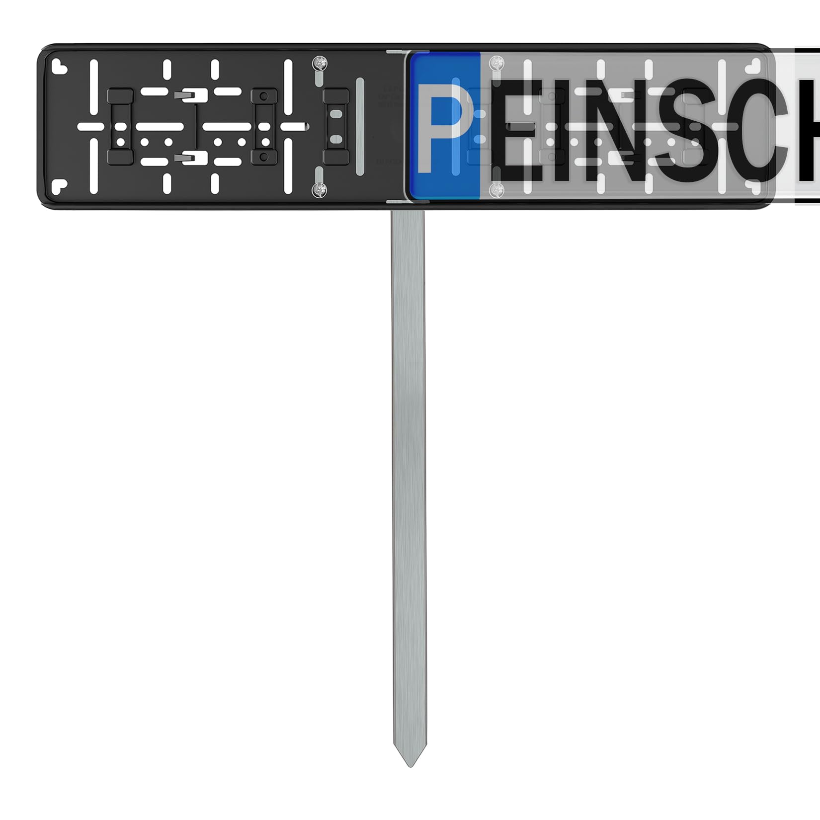 Einschlagpfosten Erdspieß für Kennzeichen 520x110 Halterung zum Einschieben Parkplatzkennzeichen Pfosten Edelstahl Kennzeichenbefestigung Schilderbefestigung Schildbefestigung Parkplatzmarkierung