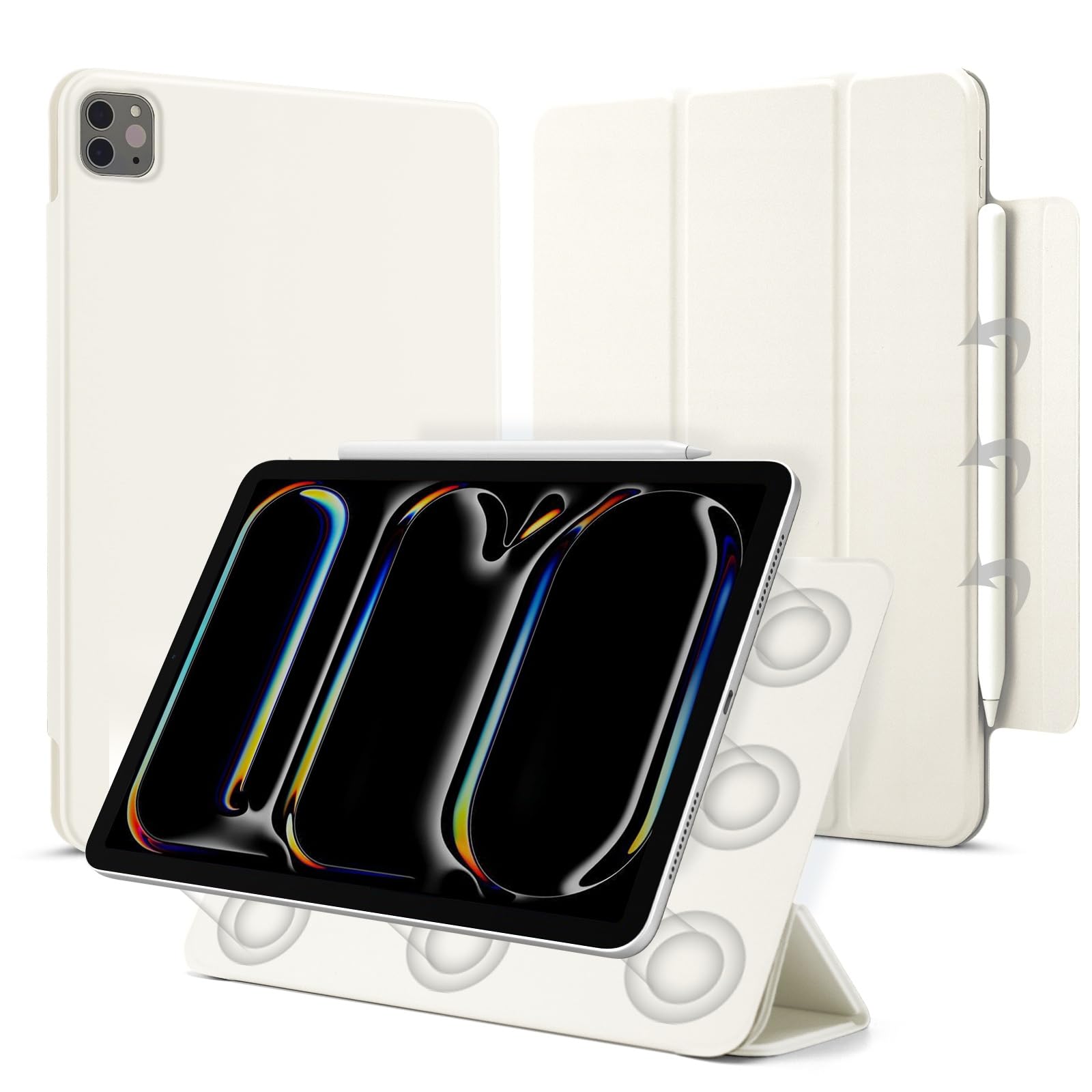 Dwopar for iPad Pro 13 inch Case M5/M4 2025/2024 (A2925/A2926/A3007), Auto Sleep/Wake and Magnetic Closure, Slim Trifold Stand Case, PU Leather Cover,