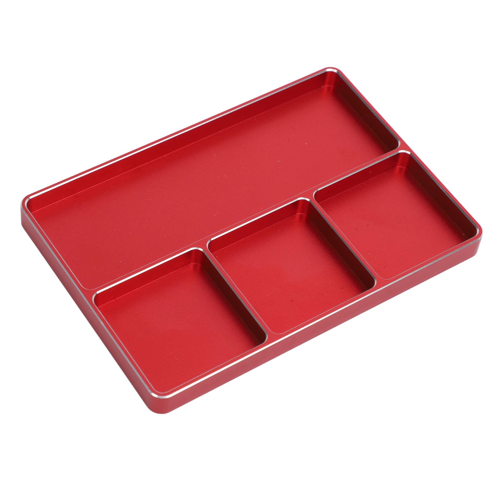 4 Grid Aluminum Alloy RC Screw Tray with Magnetic Pad for 1/10 1/8 RC Cars
