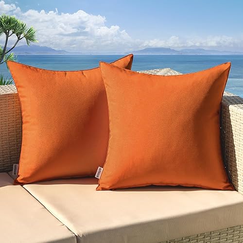 MIULEE Paquete de 2 fundas de almohada decorativas para exteriores, impermeables, cuadradas, para jardín, para primavera, patio, tienda de campaña,