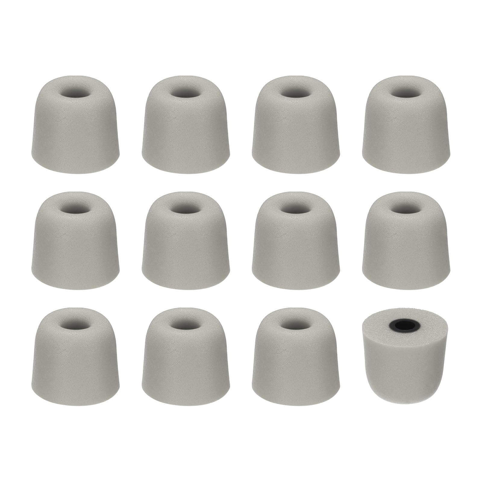 Nexarelle Memory Foam Earbud Tips (3mm/0.12"), 12Pcs / 6Pairs - Medium Ear Bud Replacement Tips Noise Isolation, Ultimate Comfort Secure Fit Buds for Earphones Earplugs, Gray