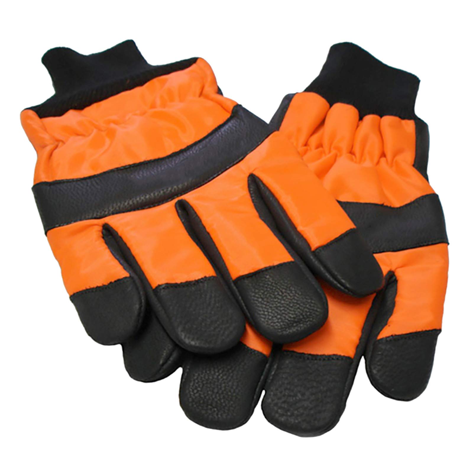Spares2go Large Hi Visibility Chainsaw Comfort Safety Gloves - Size 10, Orange - Image 4