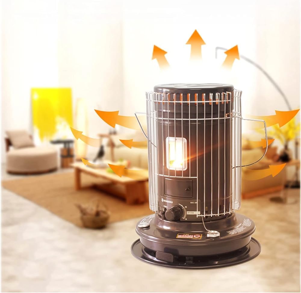 Omni-Radiant grzejnik naftowy o dużej pojemności 6,3 l - przenośny grzejnik do pomieszczeń i na zewnątrz z rurą ssącą oleju - mały grzejnik konwekcyjny