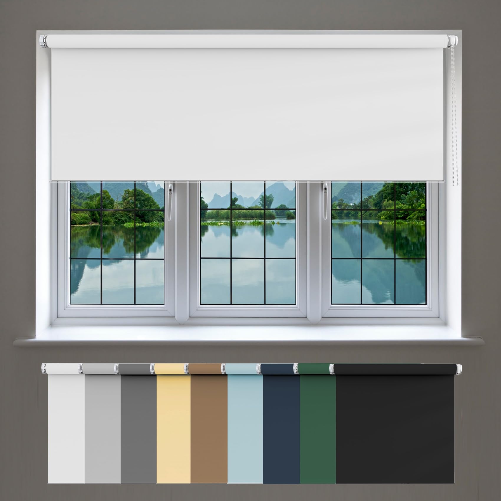 Window Blinds 110 x 200 cm, Thermal Insulated,UV Protection Windows Blockout, with Install Accessories, for any Room, White — image 1