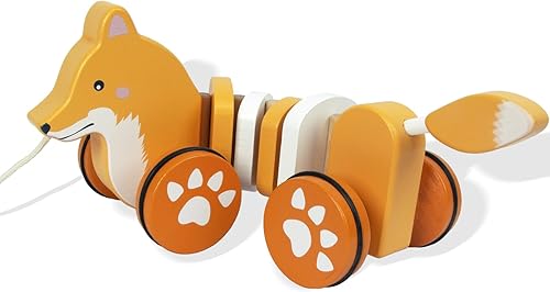 Miniatura 8 de Coche de juguetes para bebés, juguete de madera para niños pequeños, juguete de desarrollo para niñas de 1 año, regalo de cumpleaños (perro)