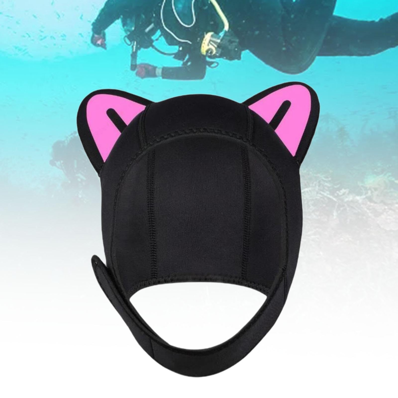 Taucherhaube Neopren Schwimmkappe mit Verstellbarem Kinnriemen Surfhaube Kopfbedeckung Hautfreundlich Flexibel für Damen Herren Kinder was