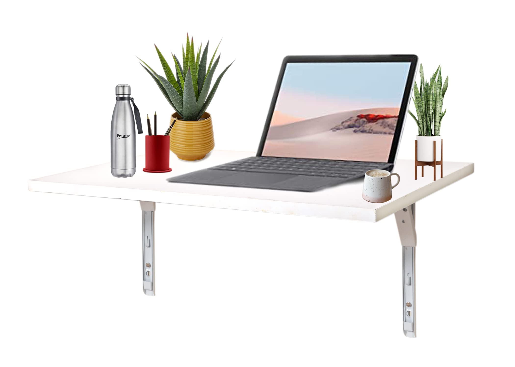 Hand Made Wall Hanging Table/Folding Table/Wall-Mounted Computer Table/Desk Wall Table Study Table/Double Support Side Table (23 inch x 16 inch) (4kg Weight) Heavy Duty - by Planet Noah