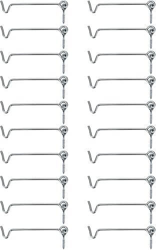 Meprotal 20 ganchos de cabina de 4 pulgadas, gancho giratorio para ventana con tornillos de montaje