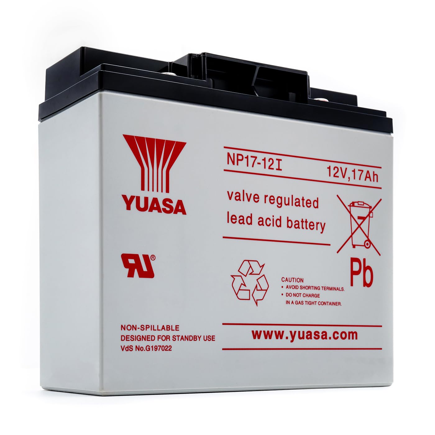 Yuasa NP17-12I 12V 17Ah - Yuasa NP Serie Bereitschafts- und zyklische VRLA-Batterie (1 Stück)