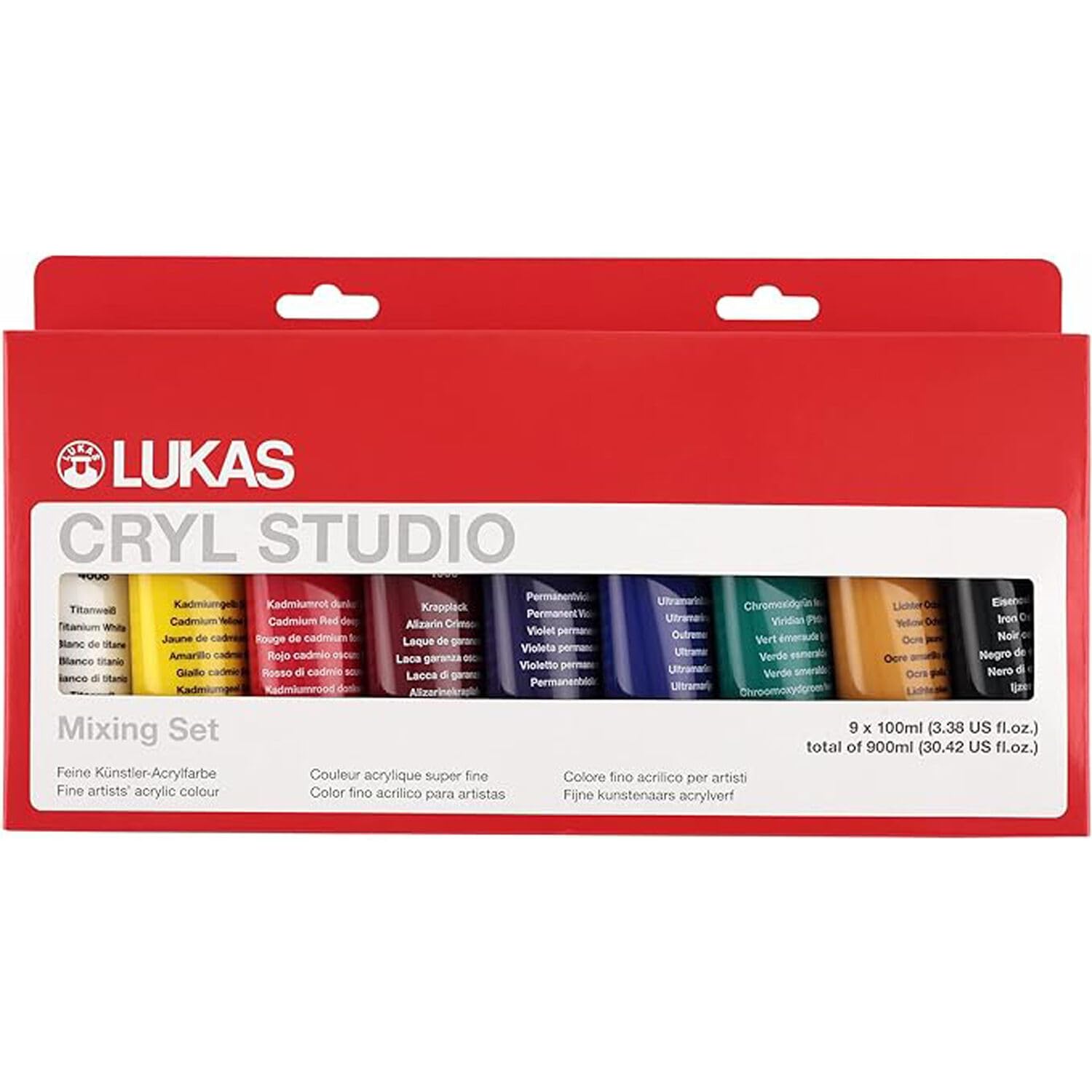 CREATIV DISCOUNT NEU LUKAS CRYL STUDIO/Acrylfarben Set, 9 x 100 ml Tuben Version 1