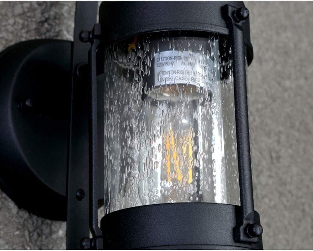 Aluminiowa i szklana lampa ścienna, nowoczesny i wodoodporny design, dekoracyjna oprawa do wnętrz, idealna na werandę, podwórko lub garaż, model E14 Edison.