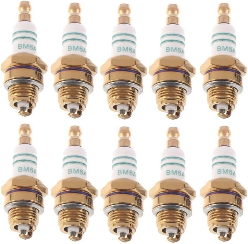 5PCS/10PCS BM6A Spark Plug Glow Plug Standard Spark Plug BM6A Small Engine Replacemnet for 2-Stroke Chainsaw Lawn Mower Strimmer(10PCS)