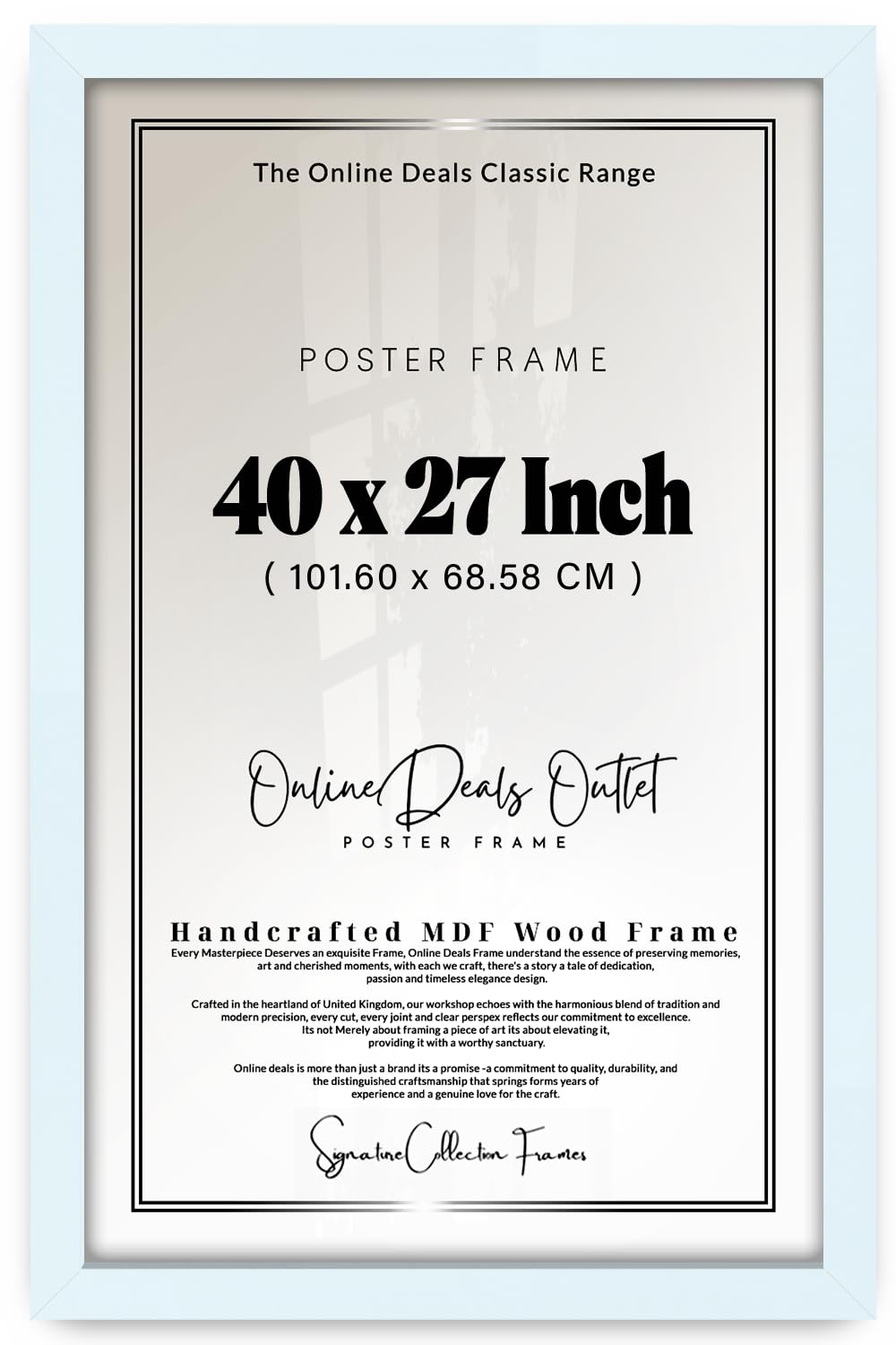 Online Deals | MDF Picture Frame (101.60 x 68.58 CM) 27 for Illustration Prints, Hand-Drawn Comics & Artwork, Elegant MDF Finish, Secure Hanging Hooks [ White ]