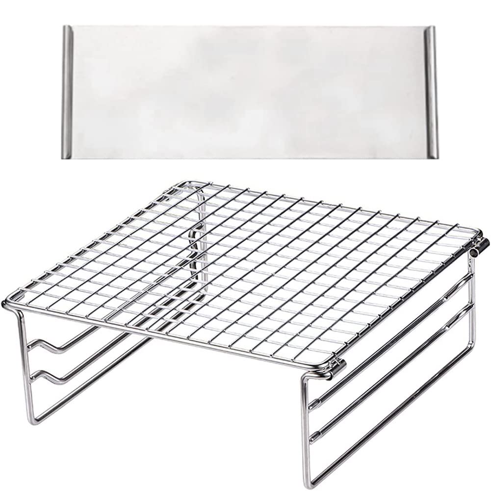 Grille de cuisson pliante - Mini barbecue d'extérieur en acier inoxydable - Pour pique-nique, randonnée, camping, barbecue