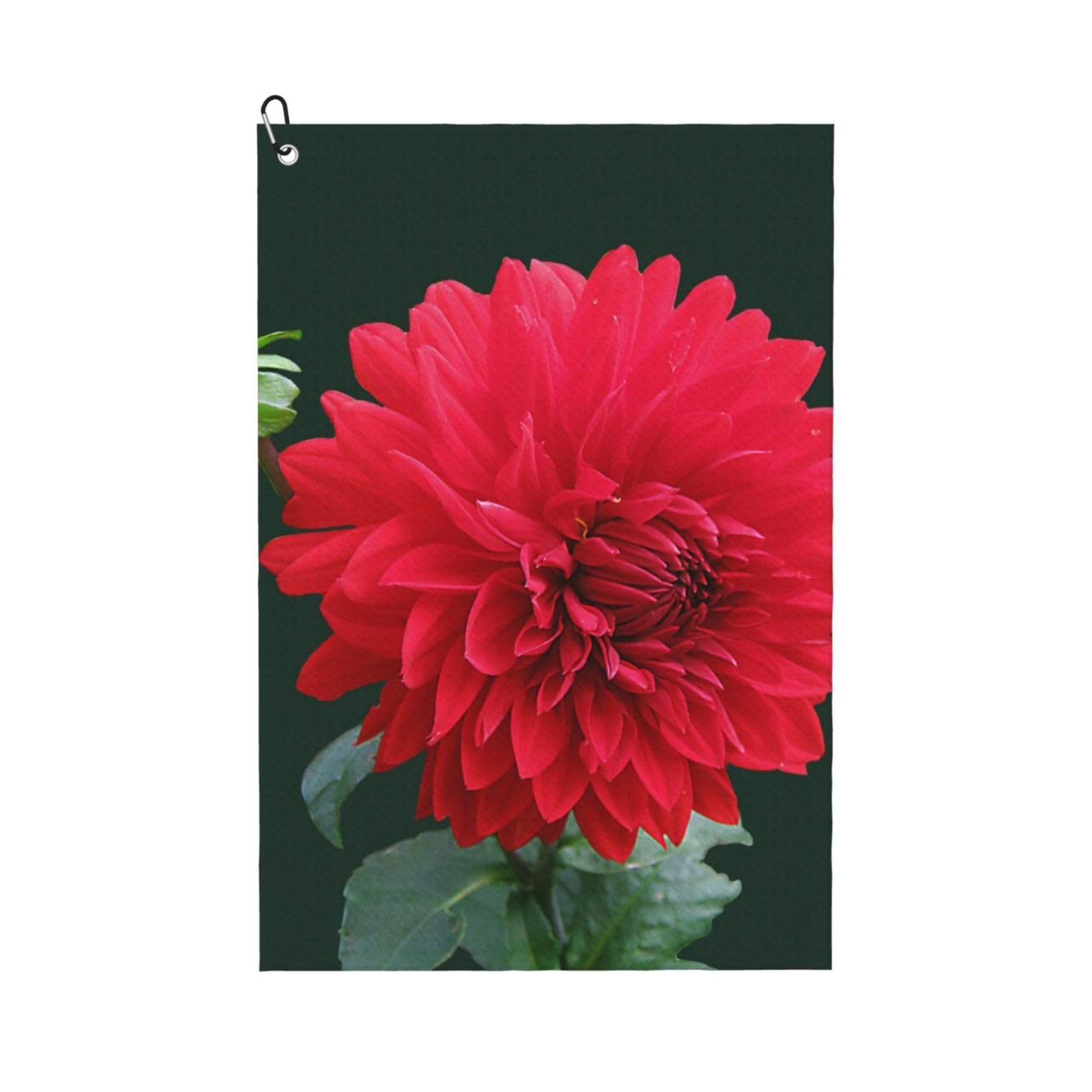 Hnnkloy Red Dahlia, 16x24 in Portable Waffle Golf Towels with Carabiner Clip for Golf Bag