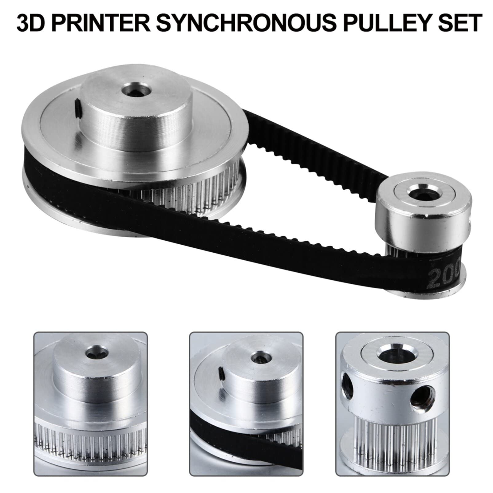ULTECHNOVO 3sets Pulegge Sincrone Per Stampante Kit Accessori Con Pulegge Da Denti Cinghia Progettato Per Motori Passo-passo Materiale in Alluminio Anodizzato Gomma Rinforzata