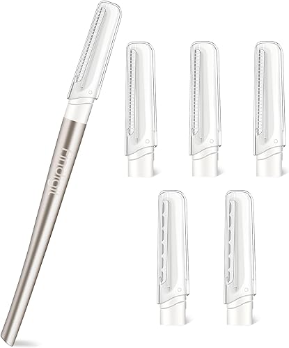 Findigit Herramienta de dermaplaning para cara con 6 cuchillas de recambio, maquinilla de afeitar Dermaplane, removedor de pelusas de melocotón,