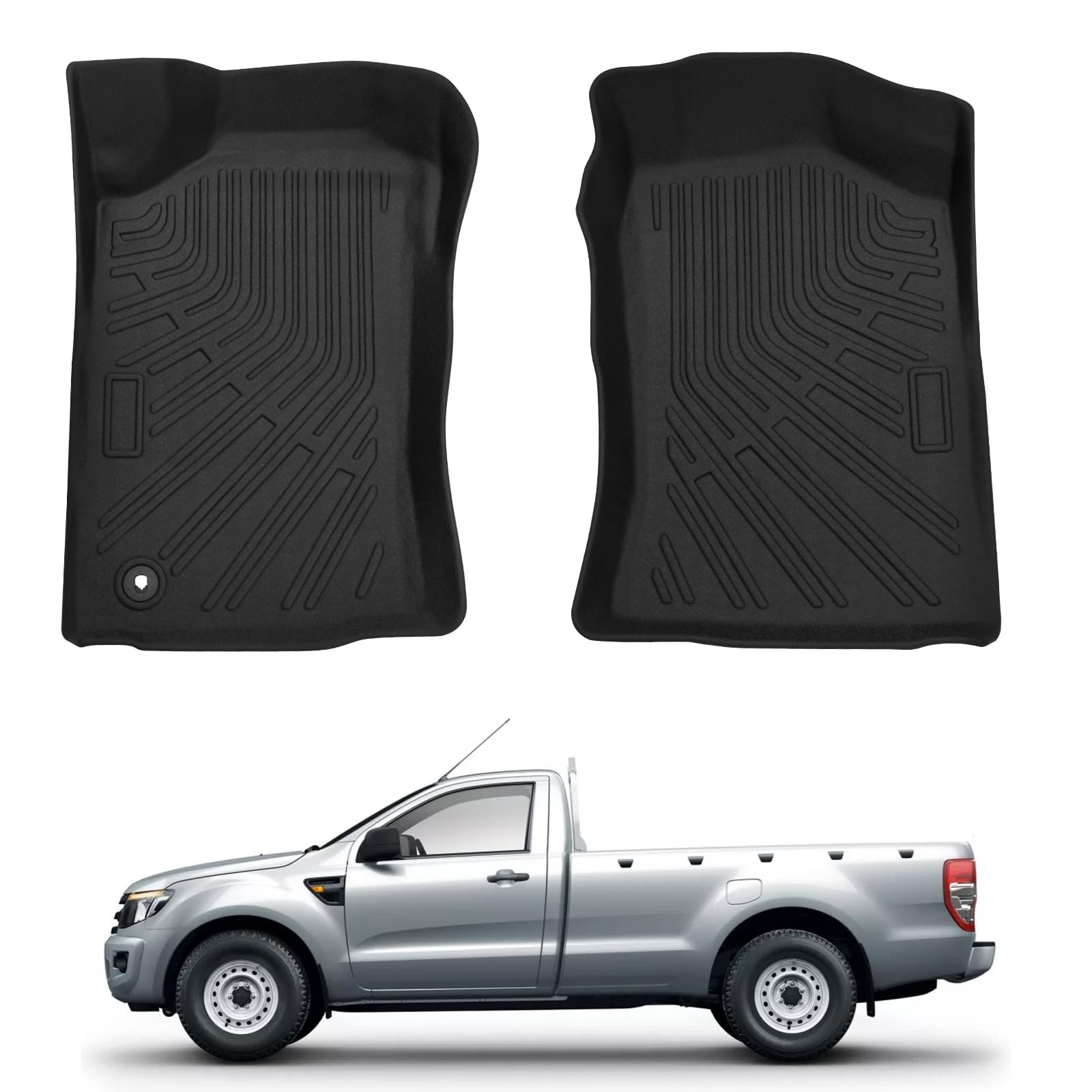 Car Floor Mats Compatible with Toyota Tacoma 1995-2004 (Not Fit Double Cab), All Weather Custom Fit Heavy Duty TPE Rubber Liner Interior Vehicle Accessories