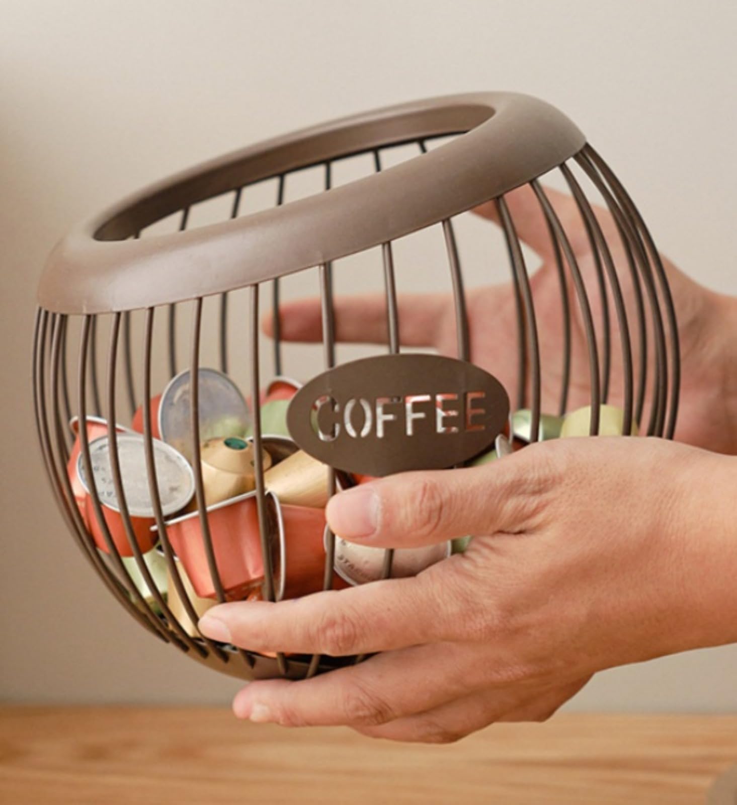 Generico Porta Cialde caffè, Tazza K di Grande capacità e Organizer per Cialde caffè Espresso, Cestello Porta Capsule caffè nel Metallo
