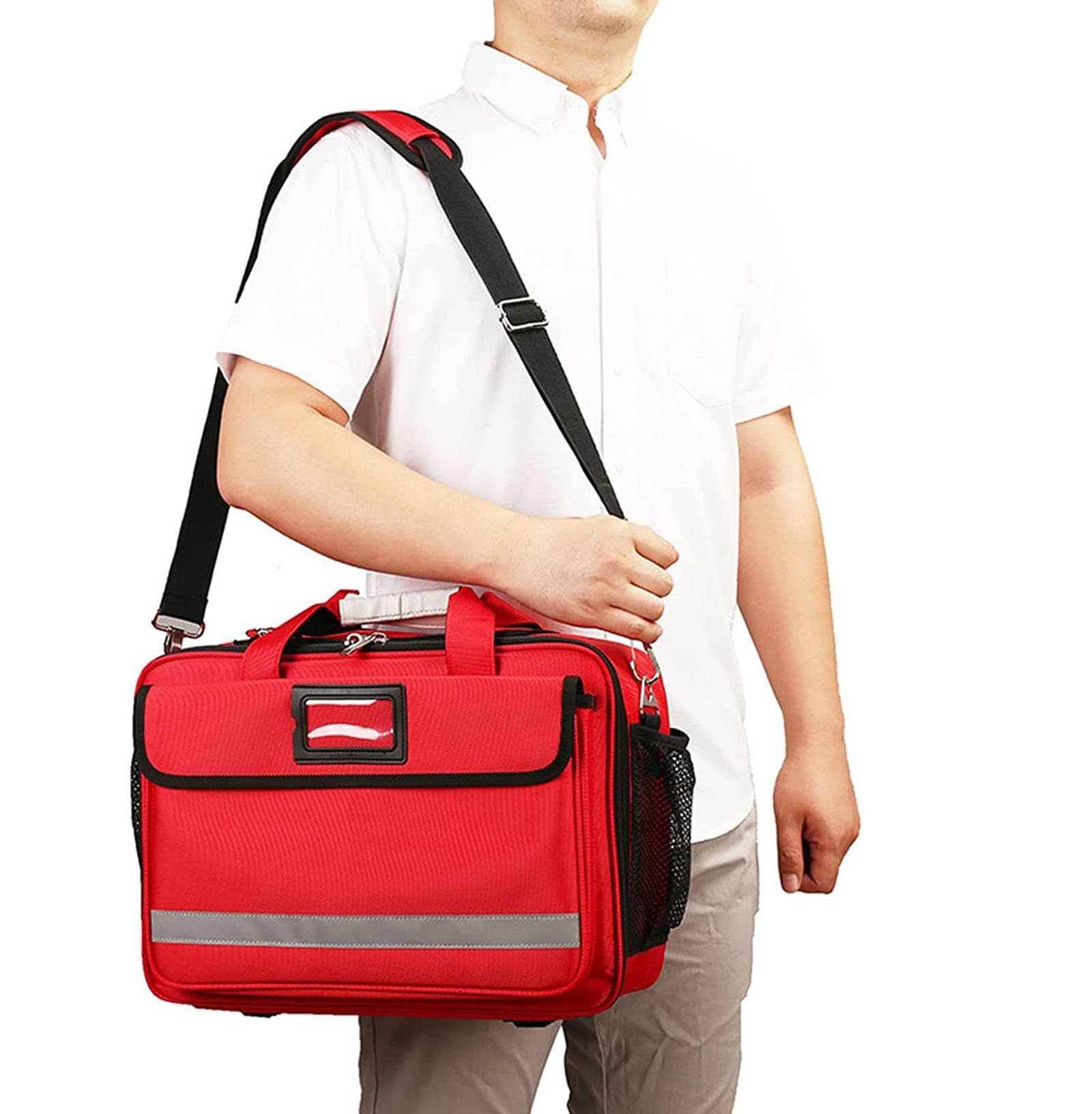 CEEBUS Borsa Primo Soccorso Vuota Rosso,Borsa Multi Scomparto per Primi soccorritori per EMT, paramedici, Kit di Emergenza e Forniture mediche (Color : A)