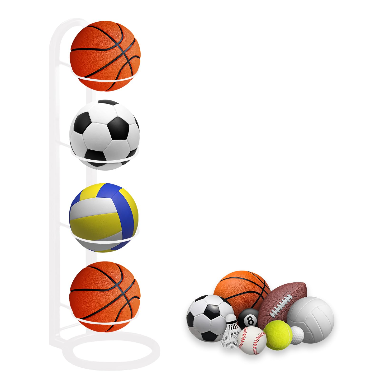 thirei Soporte para Balón de Fútbol, Soporte Vertical para Pelotas de Futbol, para Guardar Balones de Baloncesto, Fútbol y Voleibol