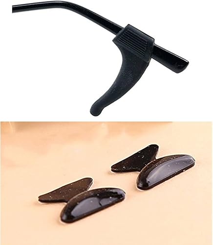 Miniatura 4 de VIEEL 4 pares de almohadillas antideslizantes de silicona para la nariz y 4 pares de ganchos antideslizantes para gafas, gafas de sol, gafas de sol