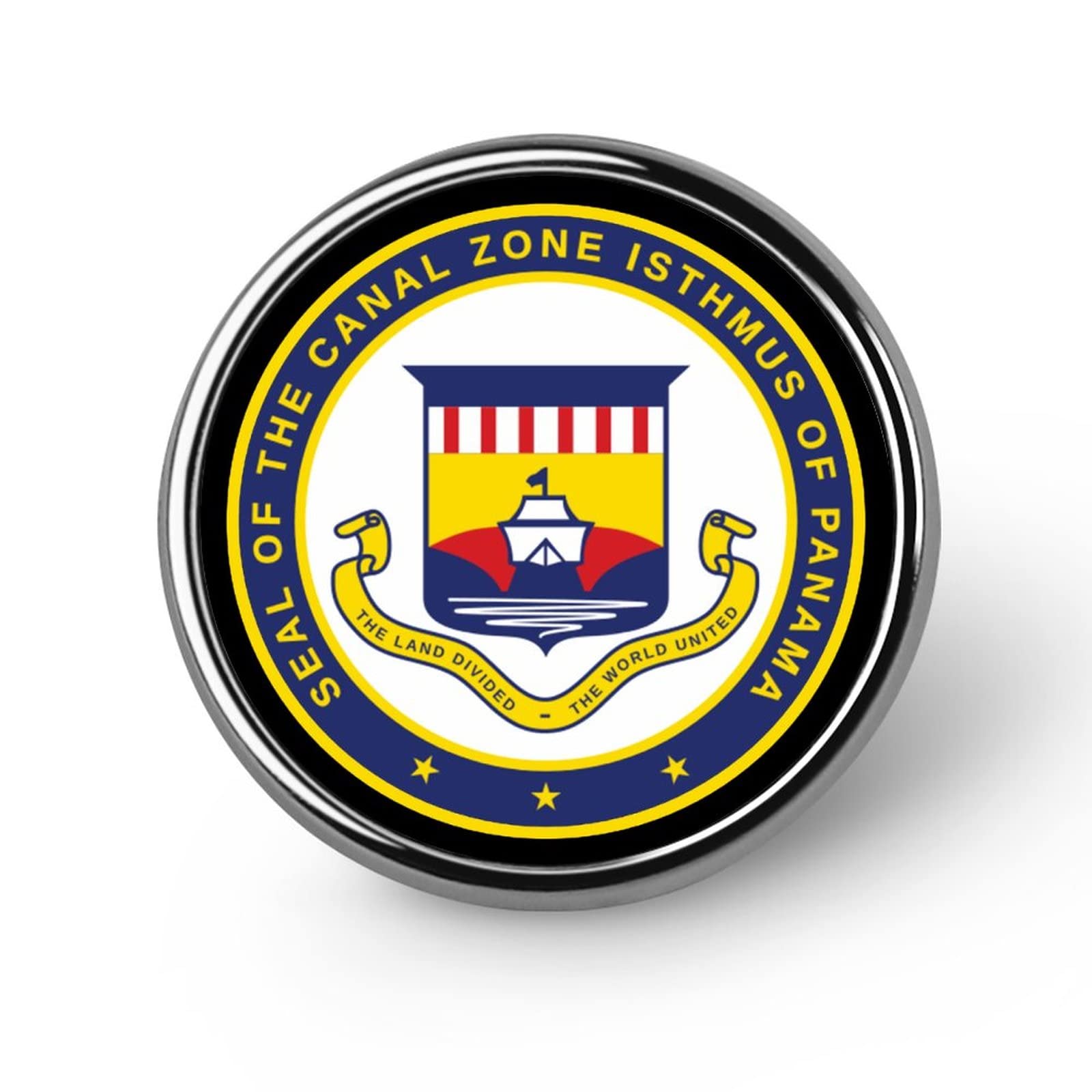 Panama Canal Isthmus Round Badge Fashion Brooch Pin Sign Clothing Decoration for Women Men Gift