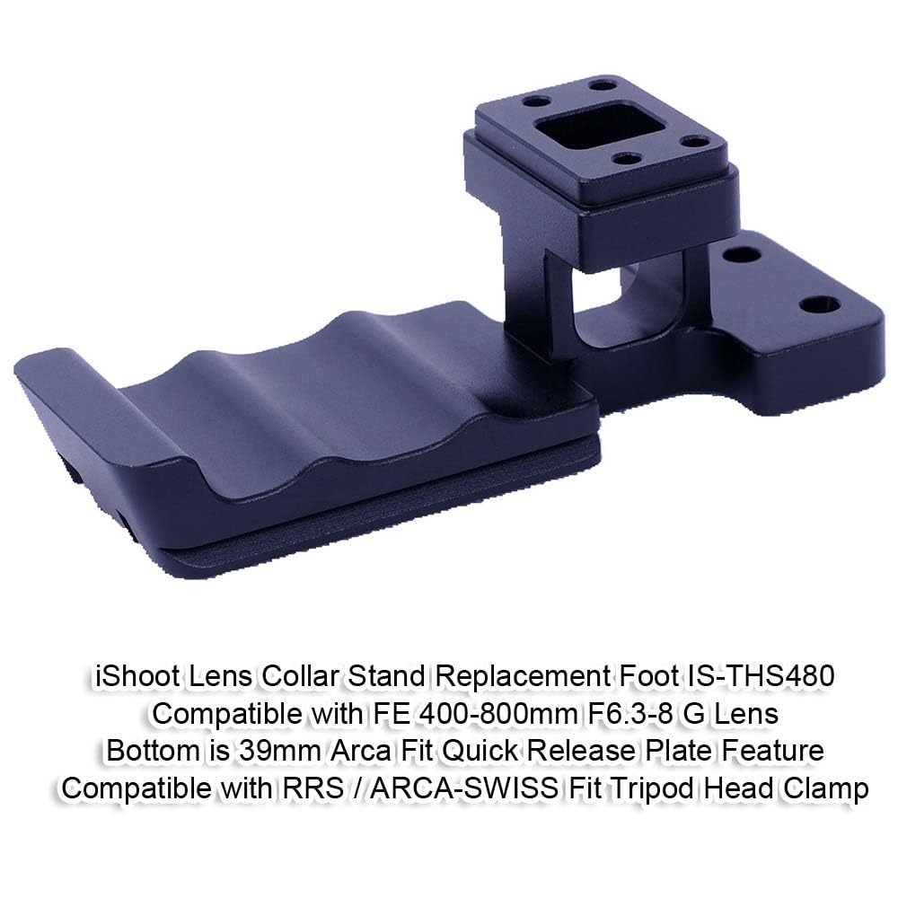 iShoot Lens Collar Stand Replacement Foot Tripod Mount Ring Base Compatible with Sony FE 400-800mm F6.3-8 G Lens, Support Bracket Holder Arca-Swiss Fit Quick Release Plate for Arca Clamp