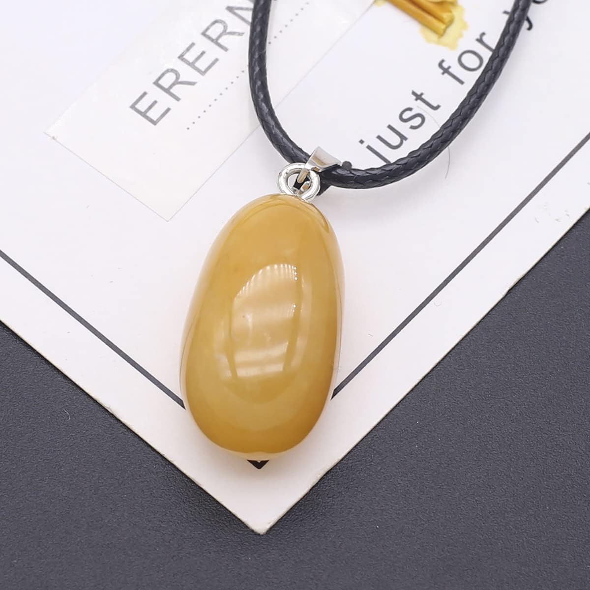 LHJ 12 Pcs Natural Stone Pendants Necklace Irregular Polished Chakra Crystal Agate Stone Pendants Wax Cord for Jewelry Women Gift Body Balance - Image 6