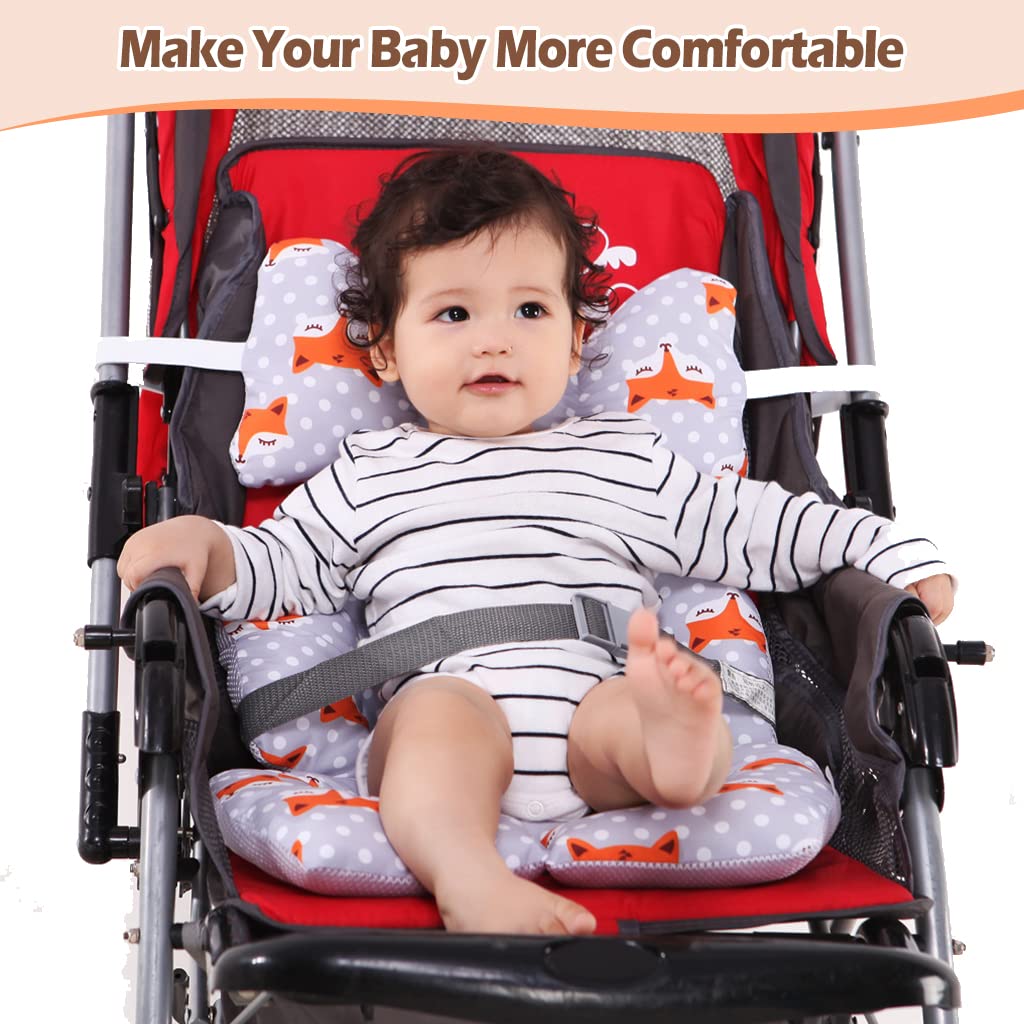 KAKIBLIN Infant Car Seat Insert, Baby Stroller Liner Head and Body Support, Baby Car Seat Cushion, car seat Head Support babyNeck Support Cushion for Toddler